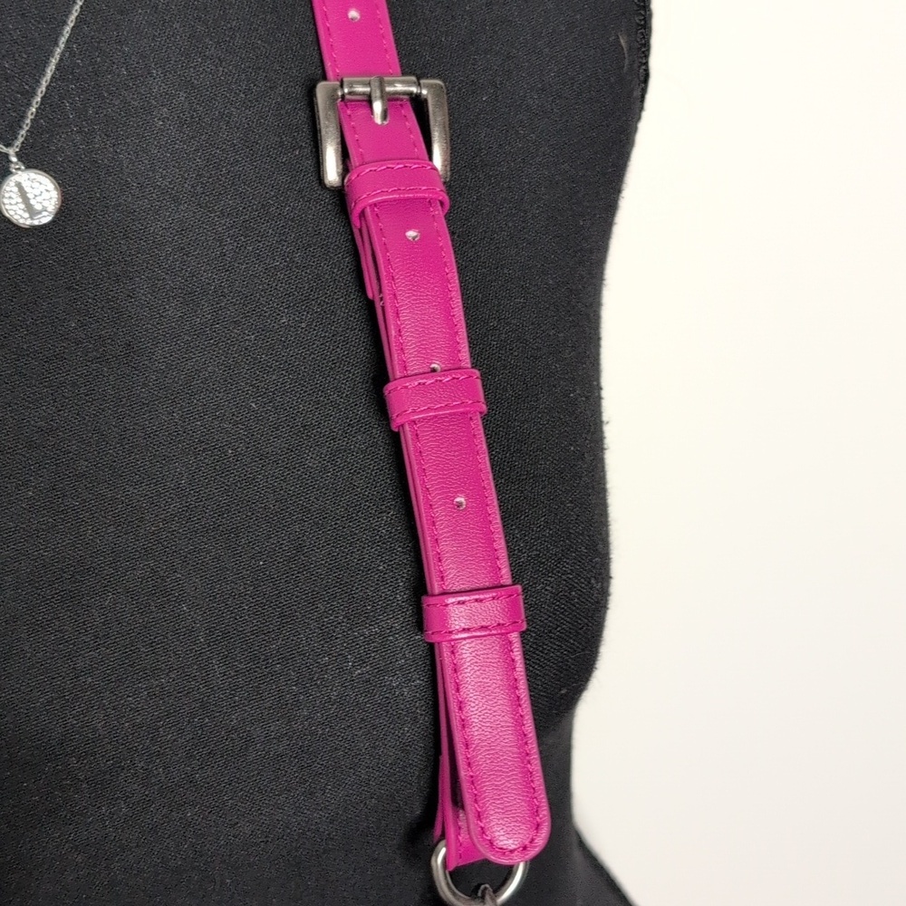 Steve Madden Bzoia Dark Fuschia Velvet Crossbody Festive Handbag Y2K Chic Glam - Picture 5 of 13